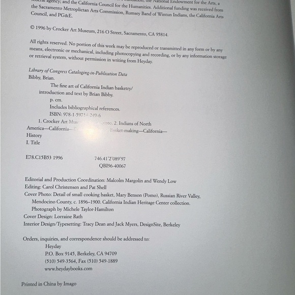 The Fine Art of California Indian Basketry by Brian Bibby - Picture 6 of 7